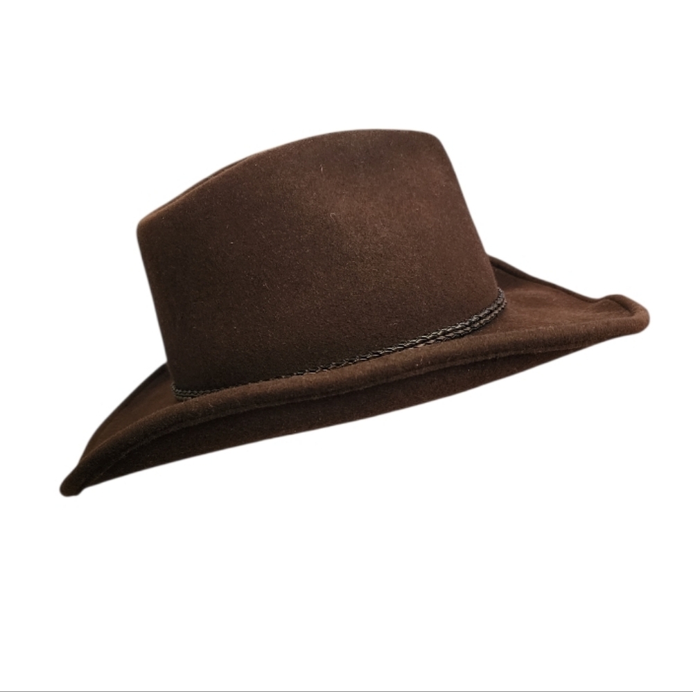 Canadian Leather Wool Waterproof Brown Western Cowboy Hat Men's - Picture 4 of 10